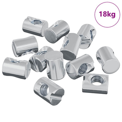 vidaXL Barrel Nuts 3462 pcs Silver M6 x 13 mm Metal 3