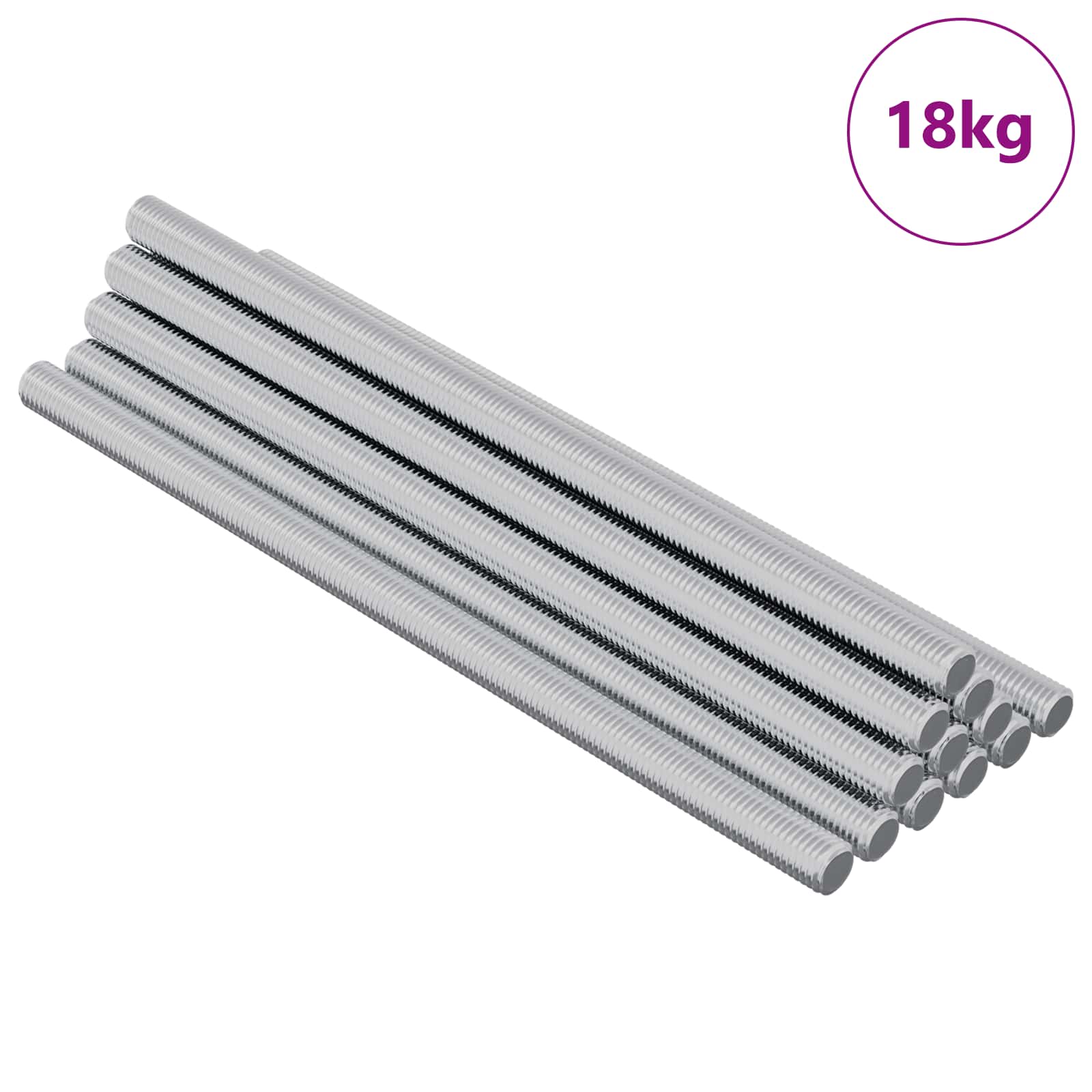 vidaXL Threaded Rod 900 pcs Silver Steel 3