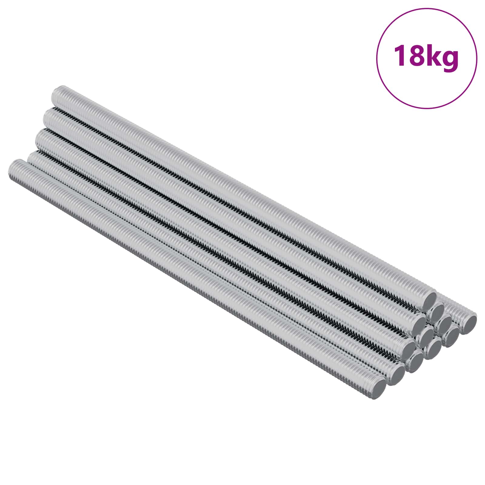 vidaXL Threaded Rods 900 pcs Silver Metal 2