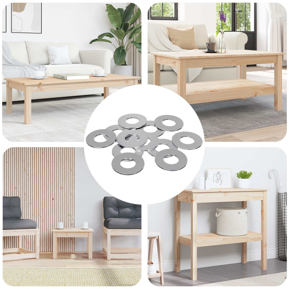 Washers Silver 18 x 18 x 1 cm Iron M8.5 x 18 mm 18 kg (approx. 11842 pcs)