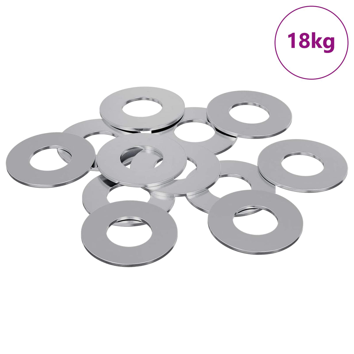 Washers Silver 18 x 18 x 1 cm Iron M8.5 x 18 mm 18 kg (approx. 11842 pcs)