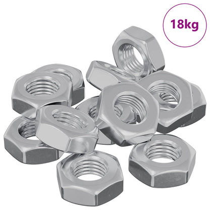 vidaXL Hex Nut 3600 pcs Silver Metal 3