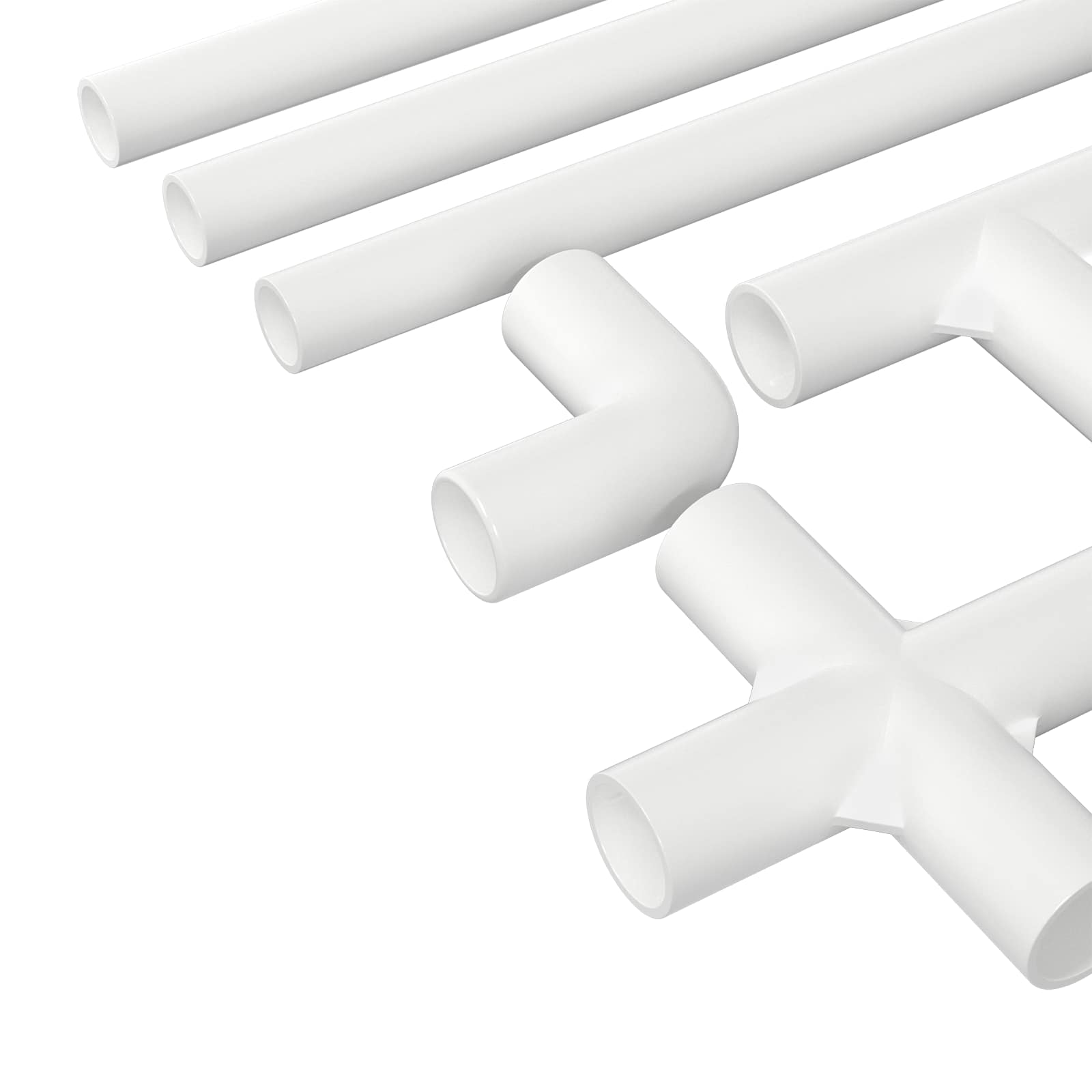 vidaXL PVC Pipe 12 pcs White 12.2 x 1.8 x 500 mm PP and PE 5