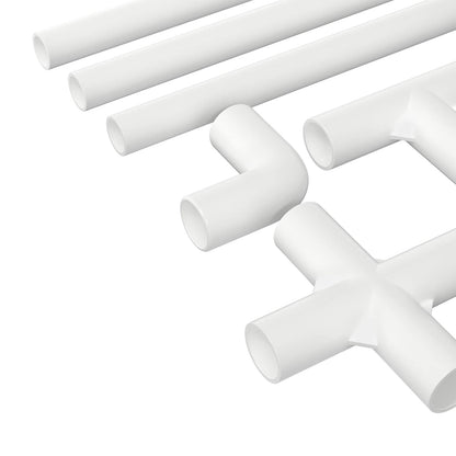 vidaXL PVC Pipe 12 pcs White 12.2 x 1.8 x 500 mm PP and PE 5
