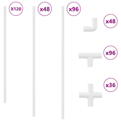 vidaXL PVC Pipe 12 pcs White 12.2 x 1.8 x 500 mm PP and PE 2