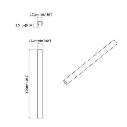 vidaXL PVC Pipe 12 pcs White 12.2 x 1.8 x 500 mm PP and PE 6