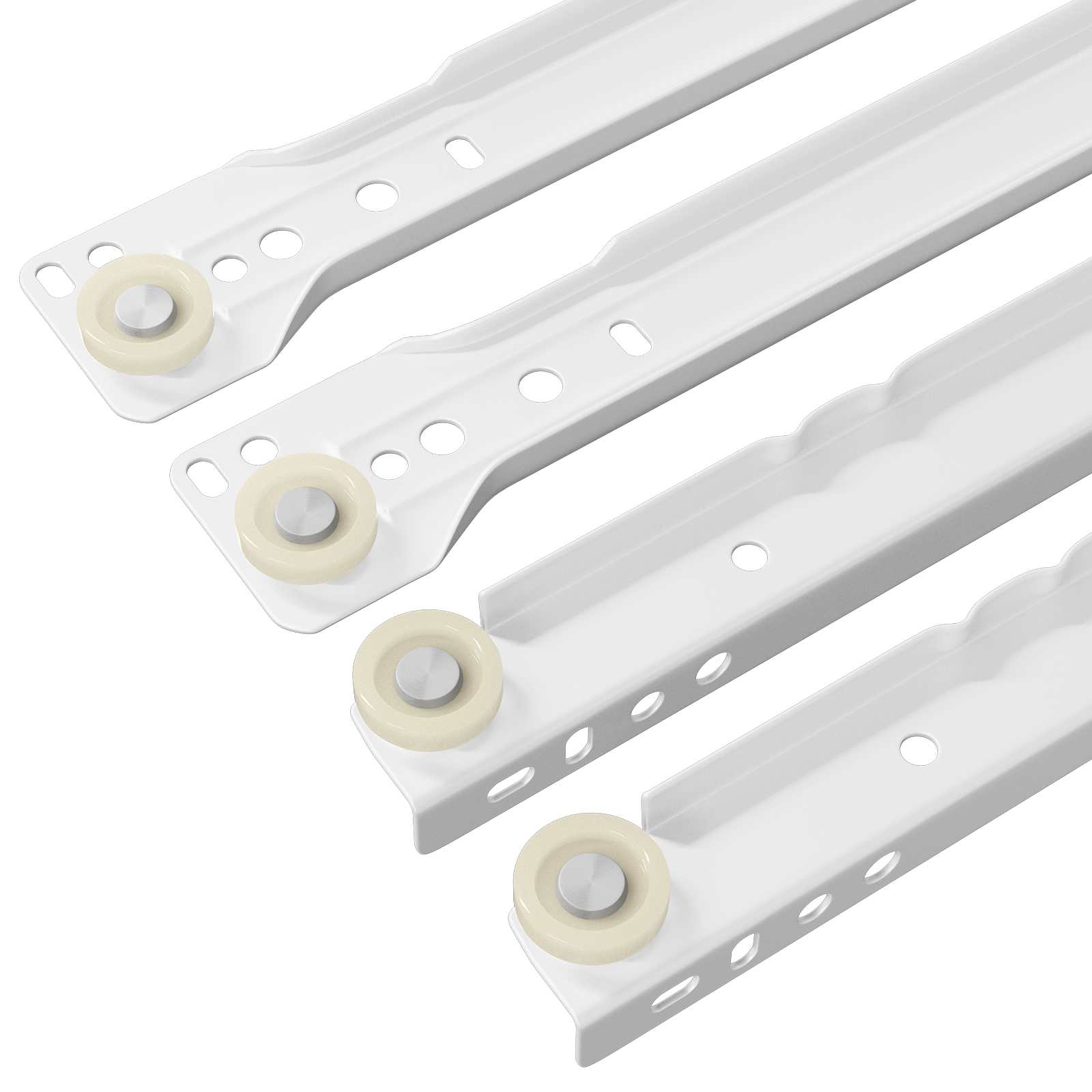 vidaXL Drawer Slide 73 pcs White Steel 5