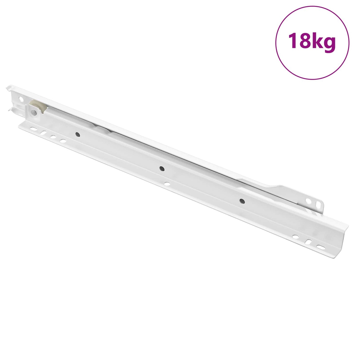 vidaXL Drawer Slide 73 pcs White Steel 2