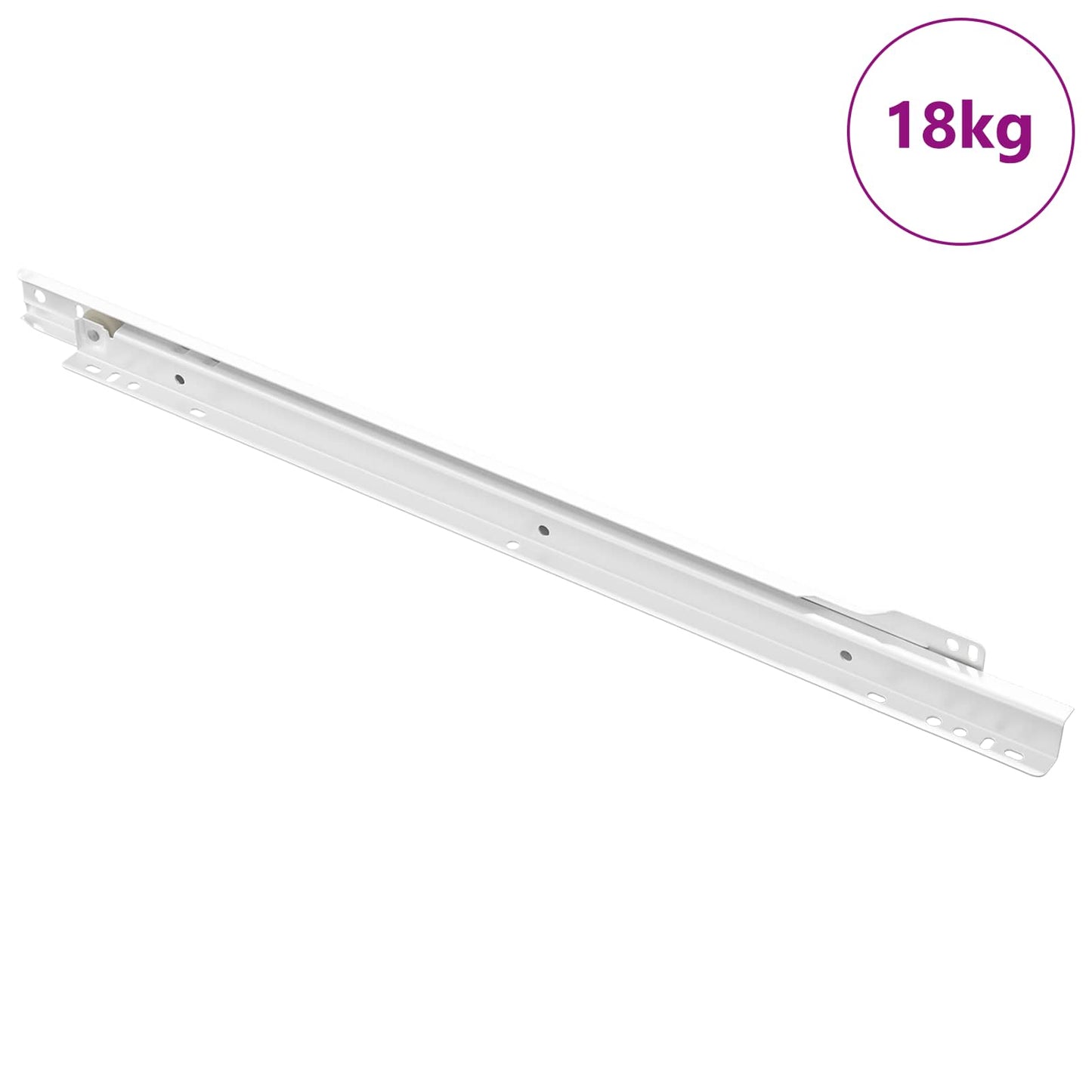 vidaXL Drawer Slide 49 pcs White Steel 2