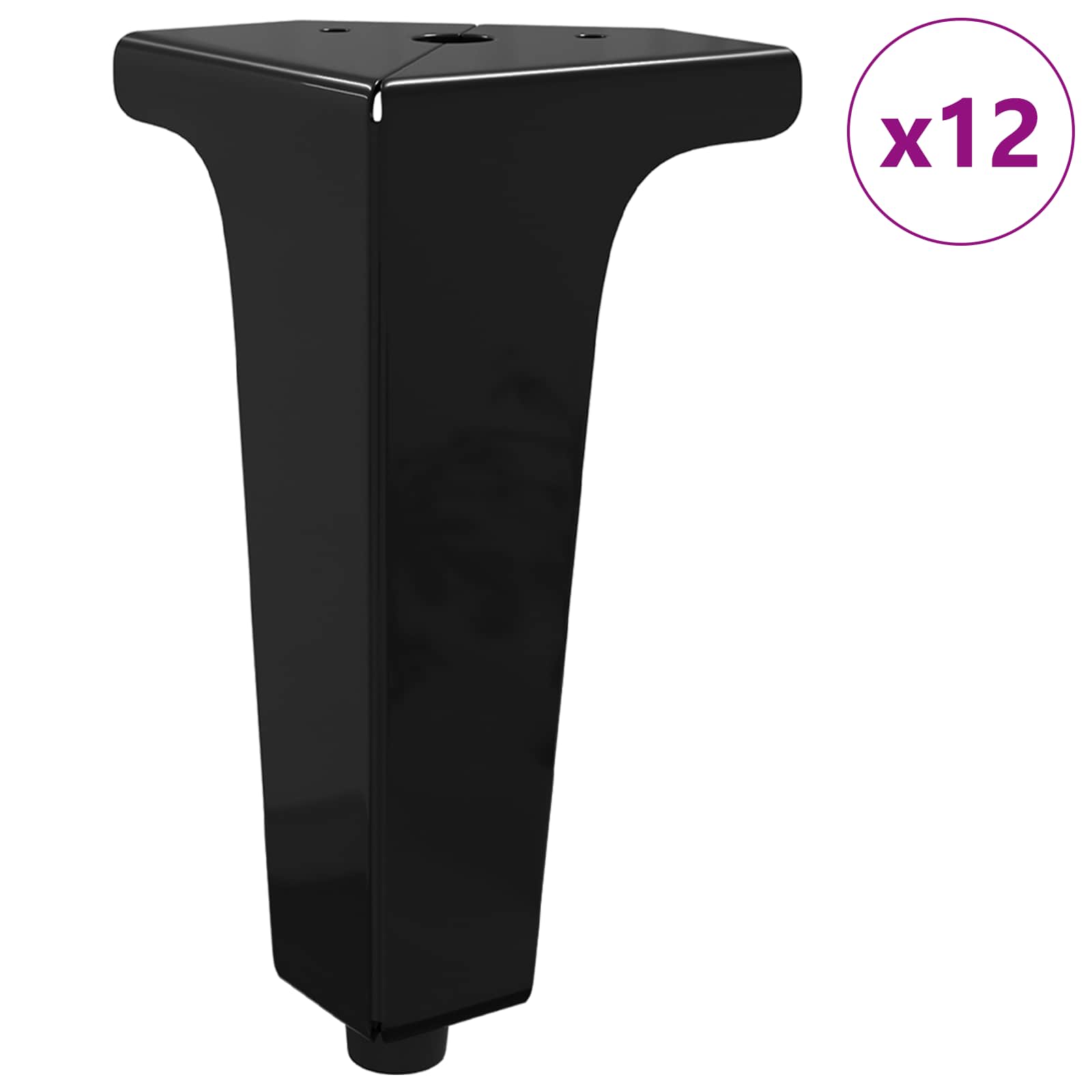 vidaXL Furniture Feet 12 pcs Black 54.1 x 54.1 x 100 mm Iron 2