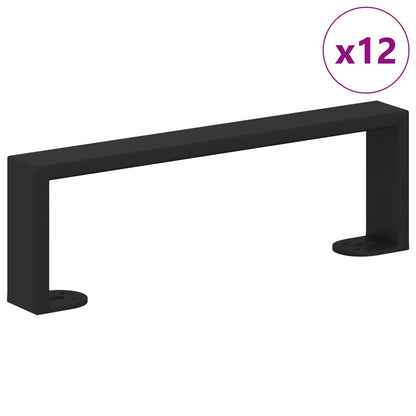 vidaXL Furniture Feet 12 pcs Black 311 x 40.5 x 100 mm Iron 3