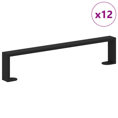 vidaXL Furniture Feet 12 pcs Black 481 x 40.5 x 100 mm Iron 2