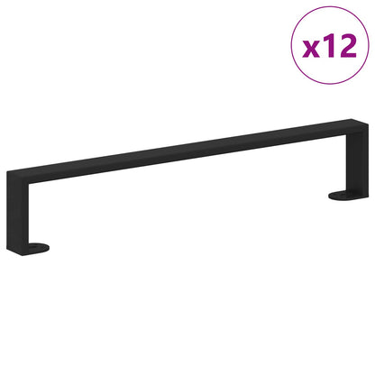 vidaXL Furniture Feet 12 pcs Black 546 x 40.5 x 100 mm Iron 2