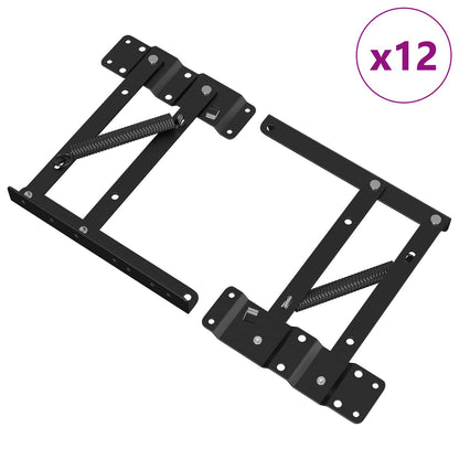 vidaXL Bed Lift Mechanism 12 pcs Black 340 x 95 x 40 mm Iron 2