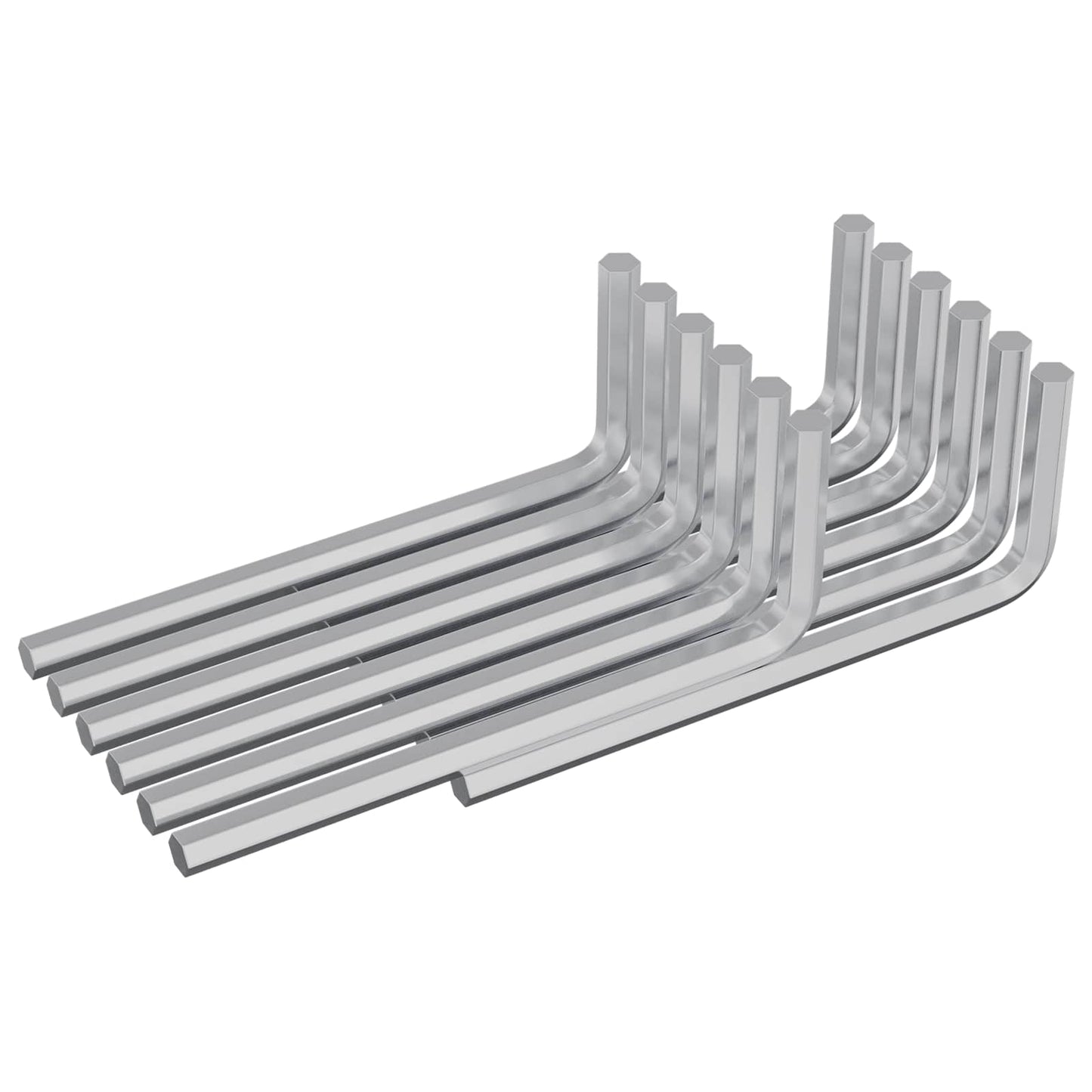 vidaXL Hex Key 2118 pcs Silver 22 x 66 mm Steel 2