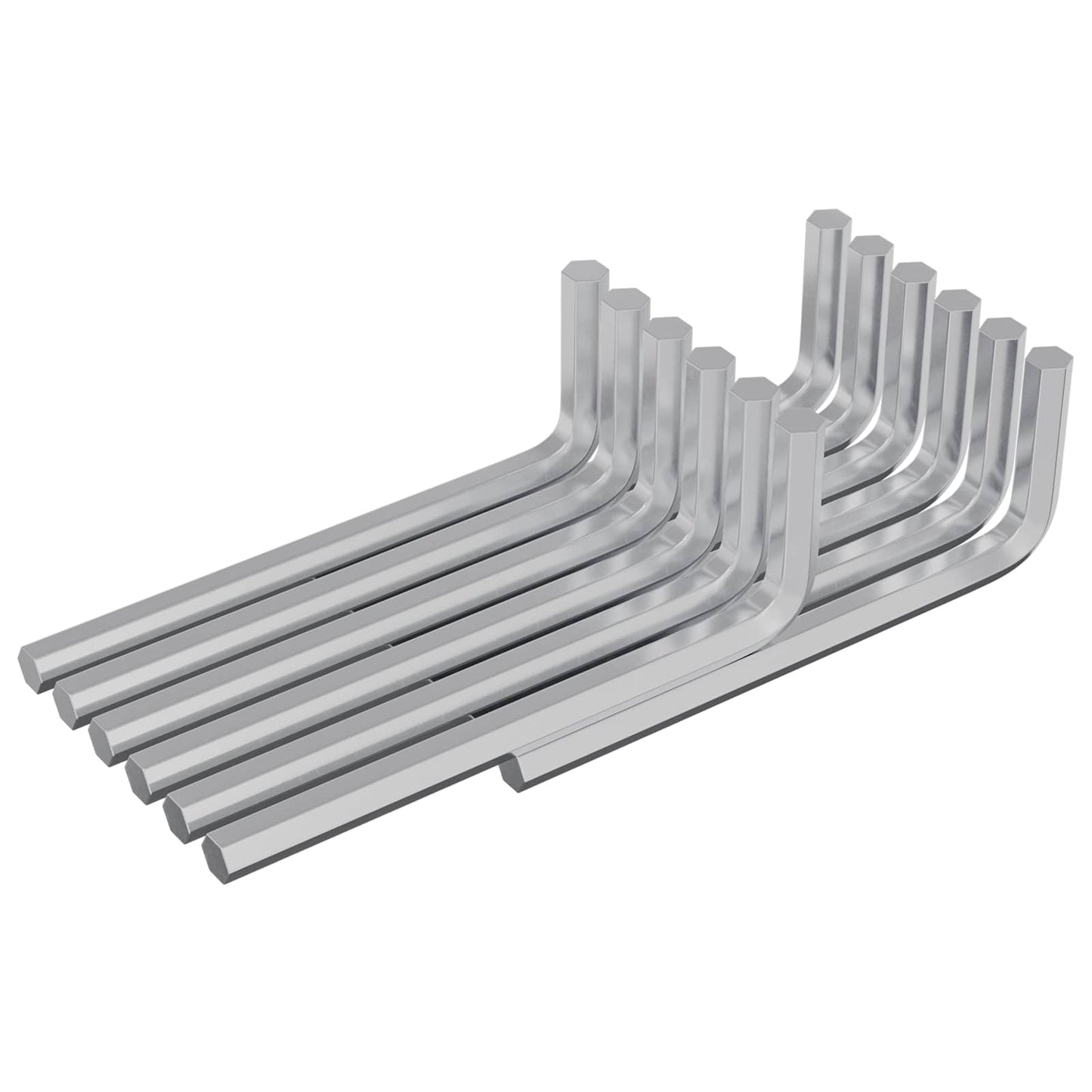 vidaXL Hex Key 1800 pcs Silver 32 x 86 mm Steel 2