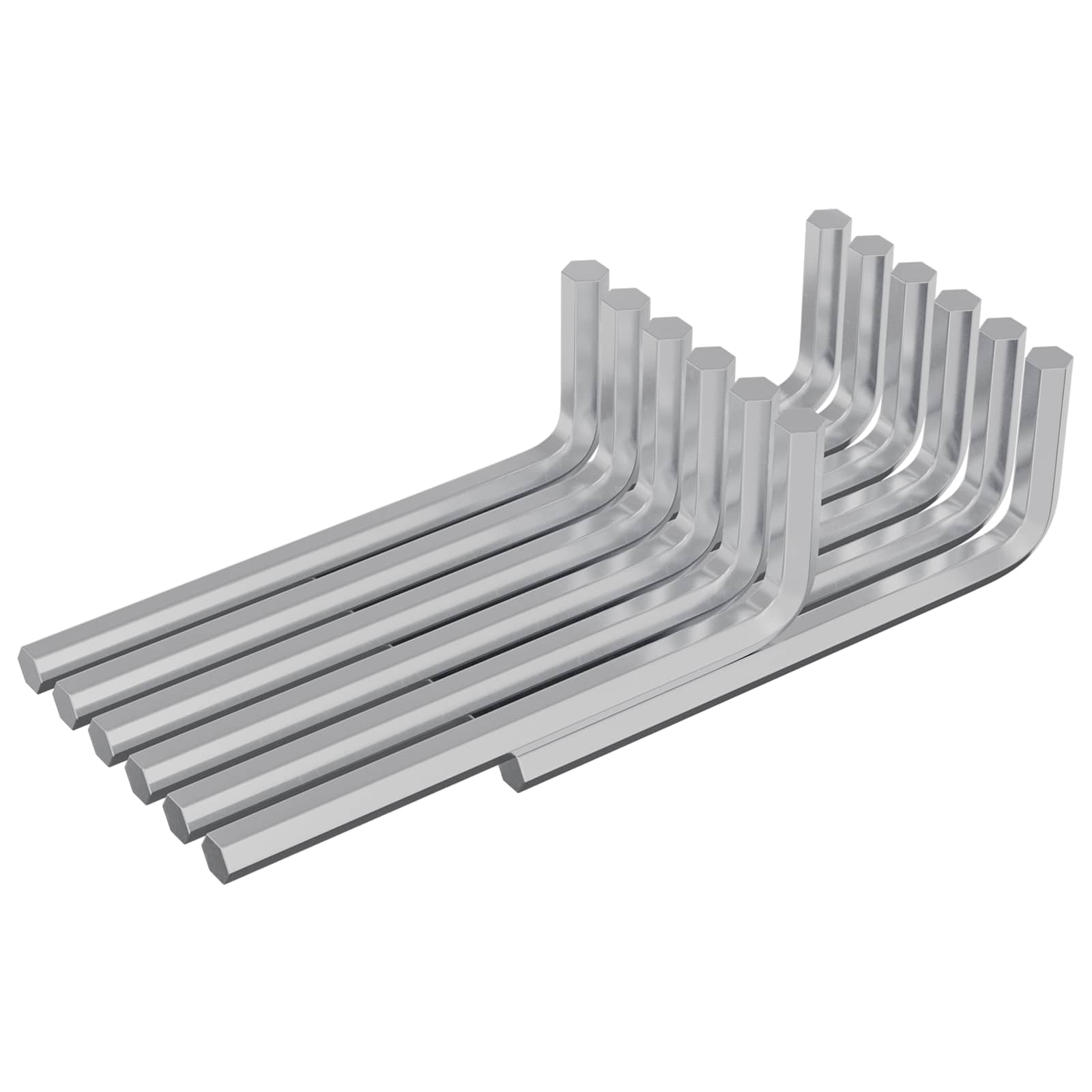 vidaXL Hex Key 1800 pcs Silver 32 x 86 mm Steel 2