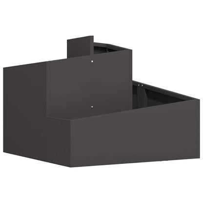 vidaXL Garden Planter Black 60 x 60 x 50 cm Cold-rolled Steel 2