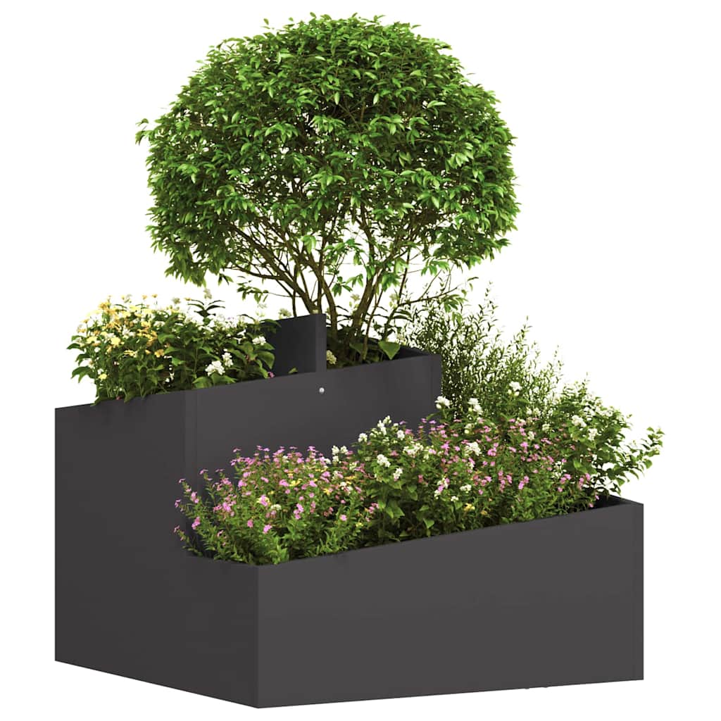 vidaXL Garden Planter Black 60 x 60 x 50 cm Cold-rolled Steel 3