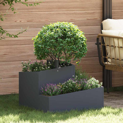 vidaXL Garden Planter Anthracite 60 x 60 x 50 cm Cold-rolled Steel 1