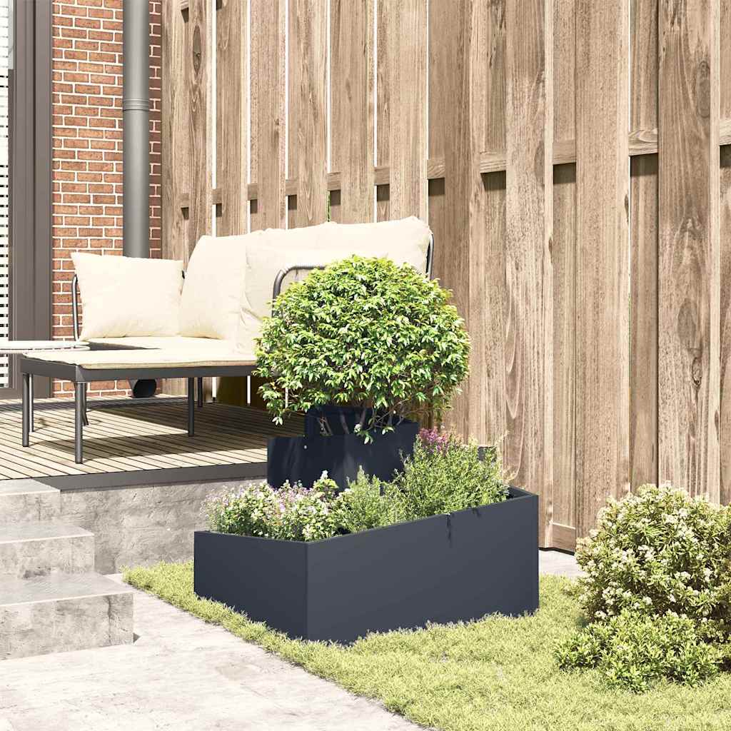 vidaXL Garden Planter Anthracite 60 x 60 x 50 cm Cold-rolled Steel 4
