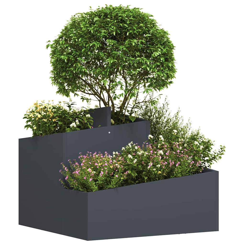 vidaXL Garden Planter Anthracite 60 x 60 x 50 cm Cold-rolled Steel 3