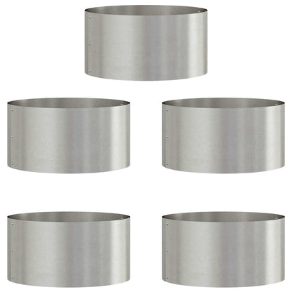 vidaXL Planter Ring 5 pcs Silver 40 x 40 x 20 cm Stainless Steel 2