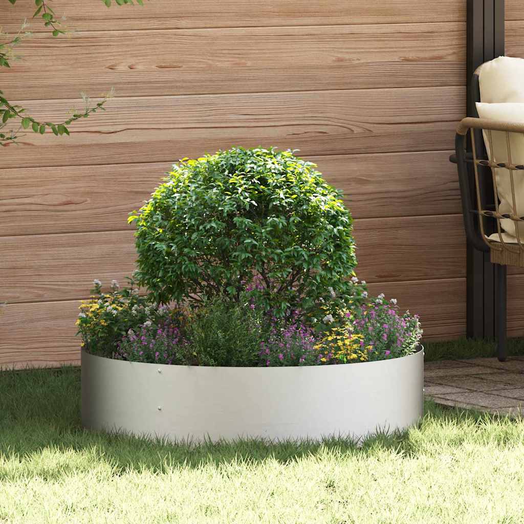 vidaXL Planter Ring Silver 80 x 80 x 20 cm Stainless Steel 1