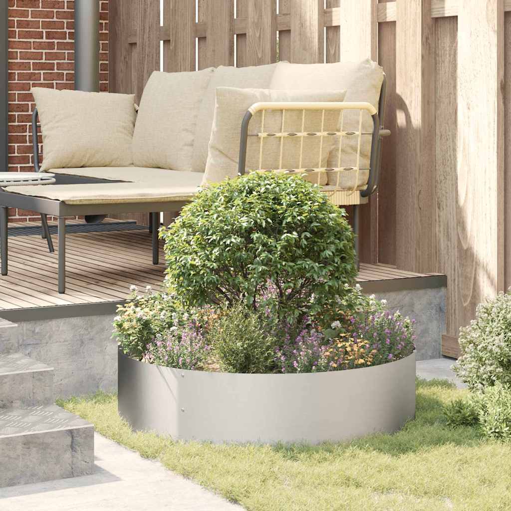vidaXL Planter Ring Silver 80 x 80 x 20 cm Stainless Steel 4