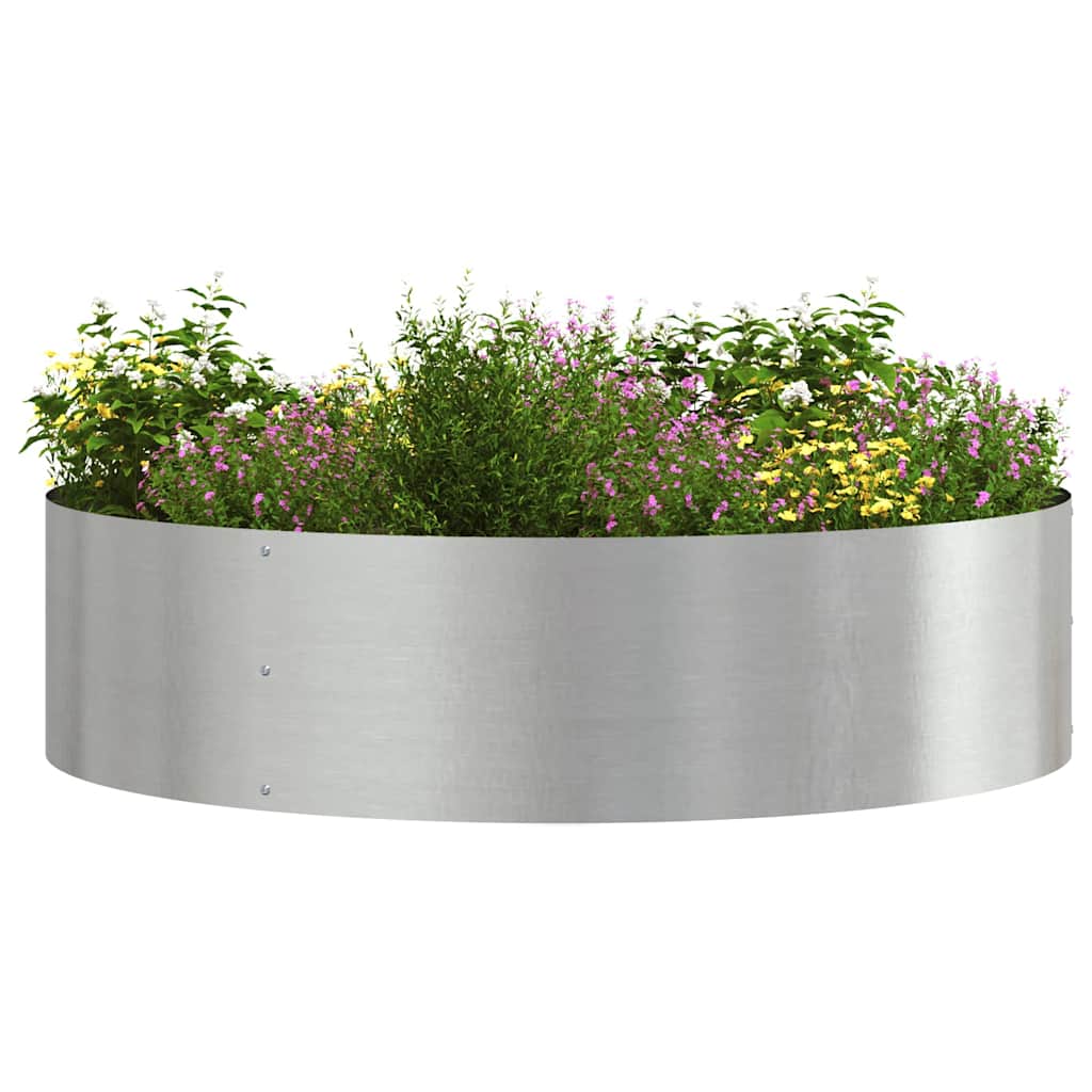vidaXL Planter Ring Silver 80 x 80 x 20 cm Stainless Steel 3