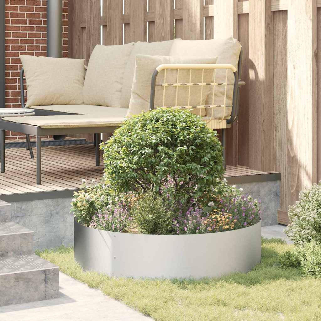 vidaXL Planter Ring 5 pcs Silver 80 x 80 x 20 cm Galvanised Steel 4