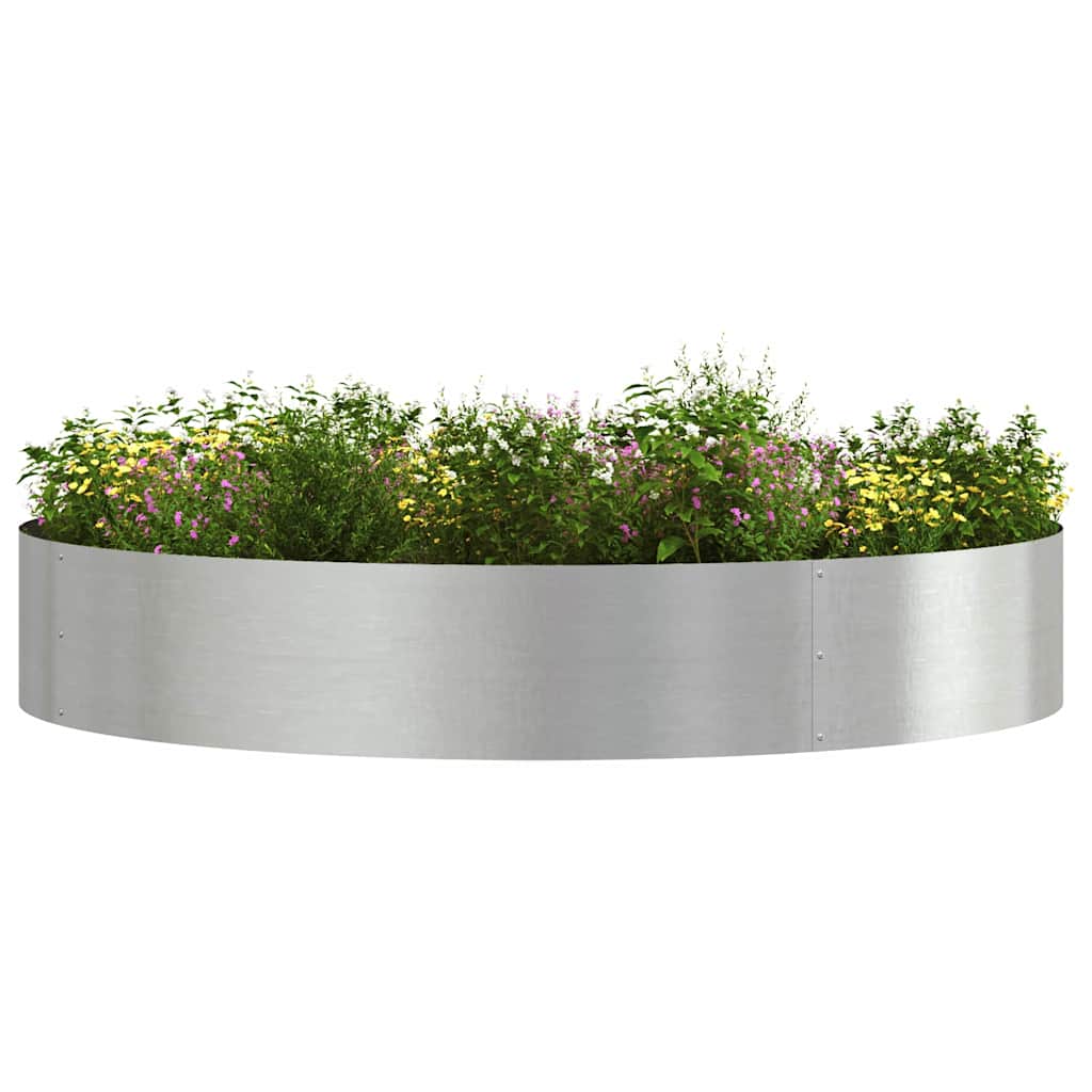 vidaXL Planter Ring Silver 120 x 120 x 20 cm Stainless Steel 3