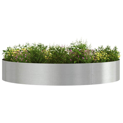 vidaXL Planter Ring Silver 120 x 120 x 20 cm Stainless Steel 3