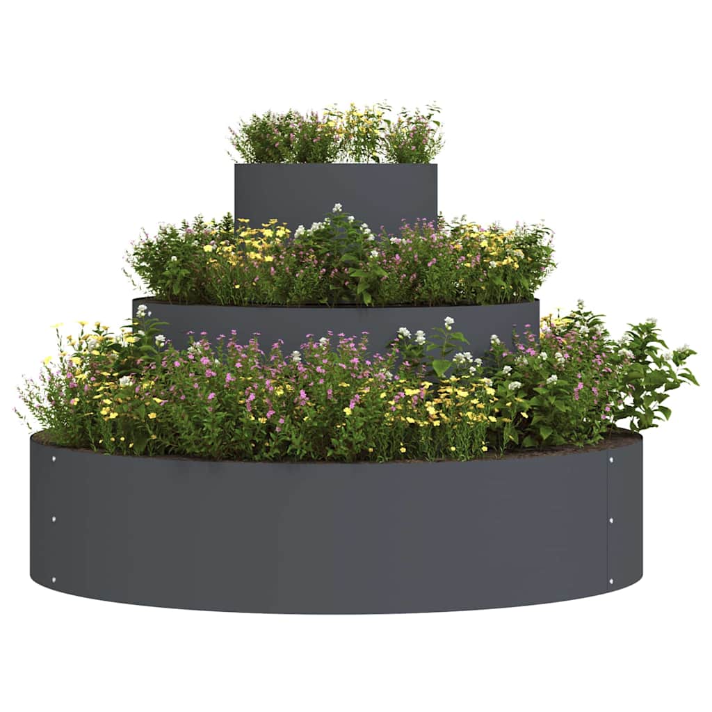 vidaXL Garden Planter Anthracite 90 x 90 x 20 cm Cold-rolled Steel 3