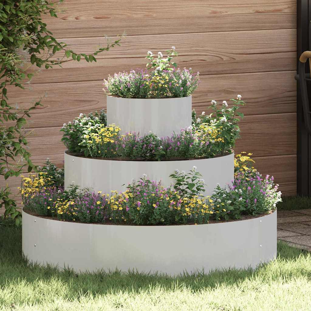 vidaXL Garden Planter Silver 90 x 90 x 20 cm Stainless Steel 1