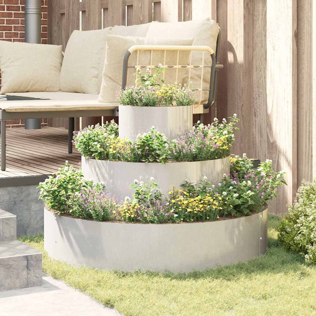 vidaXL Garden Planter Silver 90 x 90 x 20 cm Stainless Steel 4