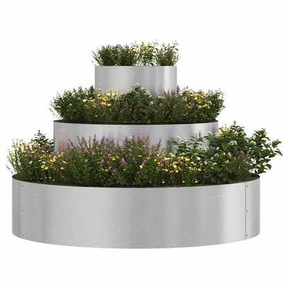 vidaXL Garden Planter Silver 90 x 90 x 20 cm Stainless Steel 3
