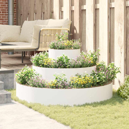 vidaXL Garden Planter White 120 x 120 x 20 cm Cold-rolled Steel 4