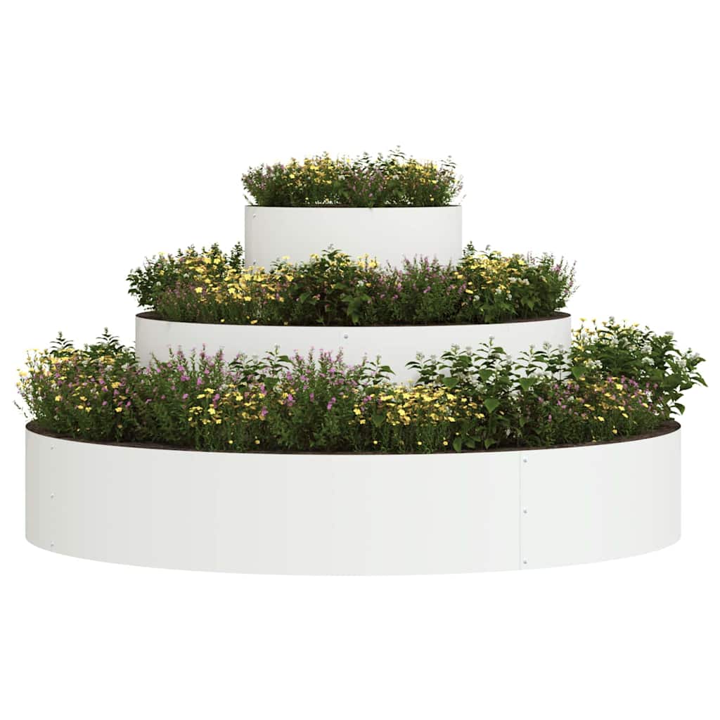 vidaXL Garden Planter White 120 x 120 x 20 cm Cold-rolled Steel 3