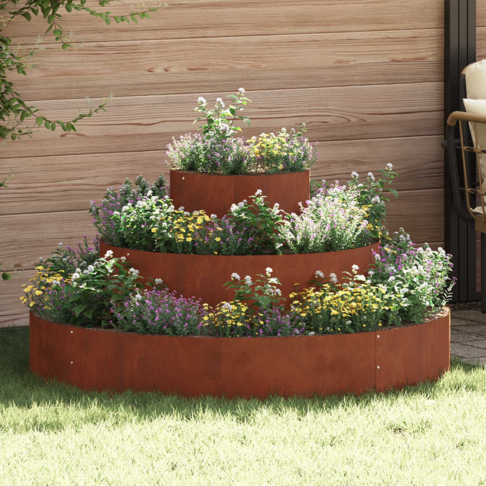 vidaXL Garden Planter Rusty 120 x 120 x 20 cm Weathering Steel 1
