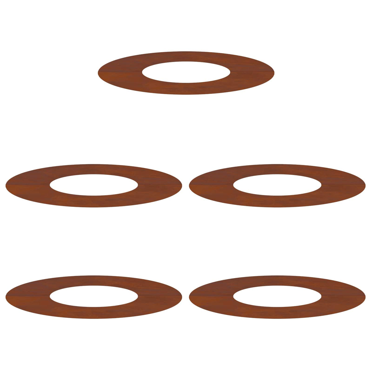 vidaXL suitable for Flat Tree Rings 5 pcs Rusty Ø30/60 cm 2