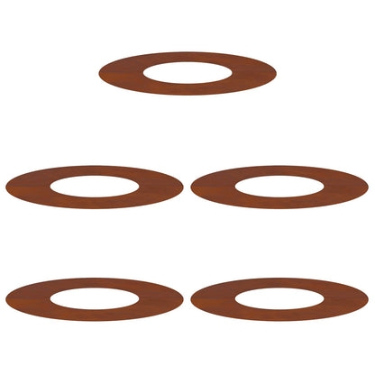 vidaXL suitable for Flat Tree Rings 5 pcs Rusty Ø30/60 cm 2