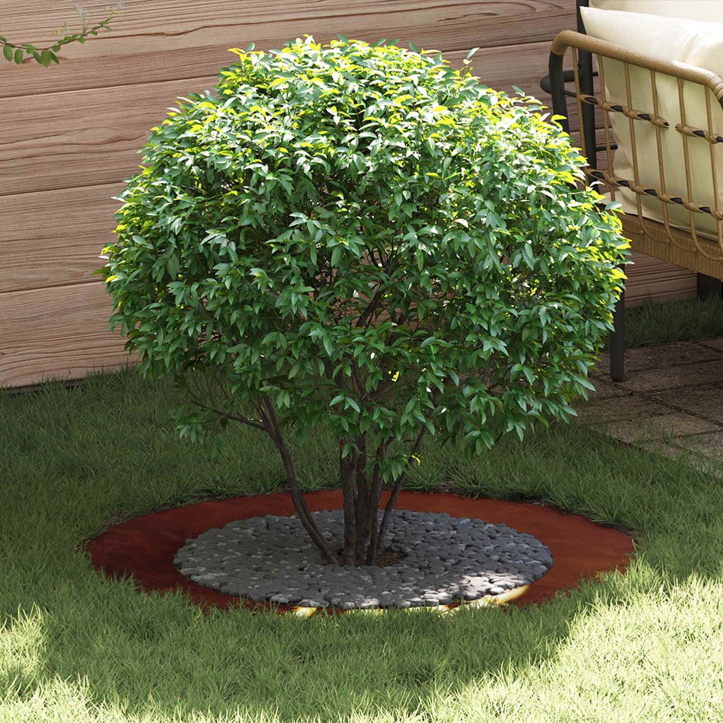 vidaXL suitable for Flat Tree Ring Rusty Ø60/90 cm 1