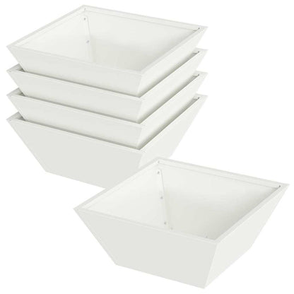 vidaXL Garden Planter 5 pcs White 40 x 40 x 15 cm Cold-rolled Steel 2