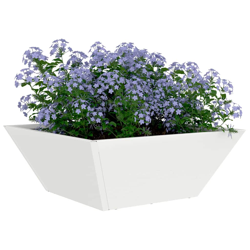 vidaXL Garden Planter 5 pcs White 40 x 40 x 15 cm Cold-rolled Steel 3