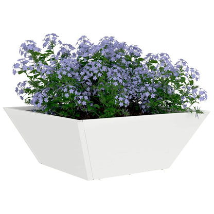 vidaXL Garden Planter 5 pcs White 40 x 40 x 15 cm Cold-rolled Steel 3