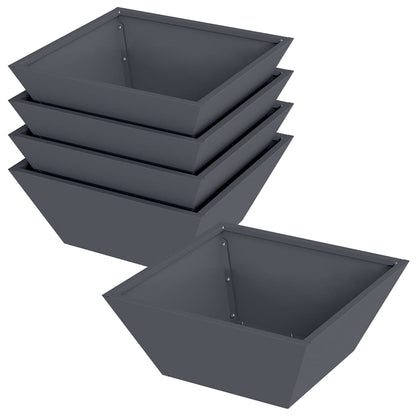 vidaXL Garden Planter 5 pcs Anthracite 40 x 40 x 15 cm 2