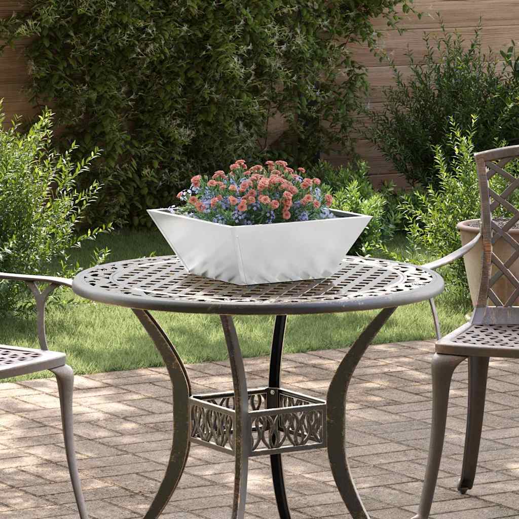 vidaXL Garden Planter 5 pcs Silver 40 x 40 x 15 cm Galvanised Steel 1