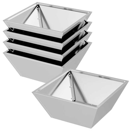 vidaXL Garden Planter 5 pcs Silver 40 x 40 x 15 cm Galvanised Steel 2