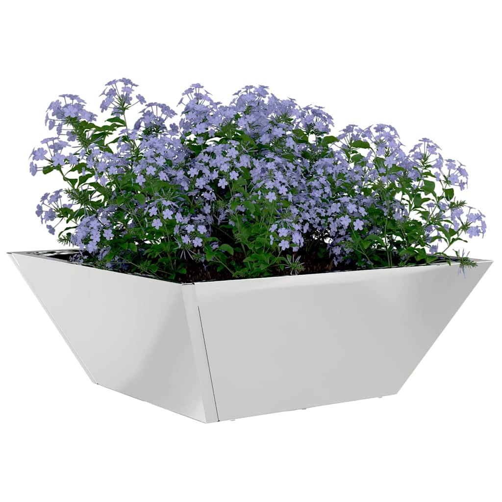 vidaXL Garden Planter 5 pcs Silver 40 x 40 x 15 cm Galvanised Steel 3